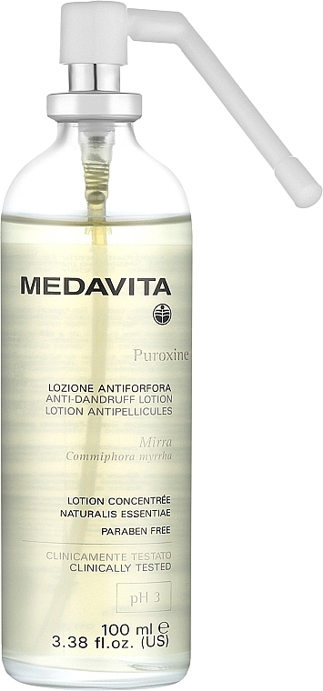 Mleczko oczyszczające przeciw wszelkiego rodzaju łupieżowi - Medavita Puroxine Lotion Anti Dandruff Spray — Zdjęcie N1