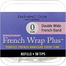 Kup Tipsy - Dashing Diva French Wrap Plus Double Wide White 50 Tips (Size 0)