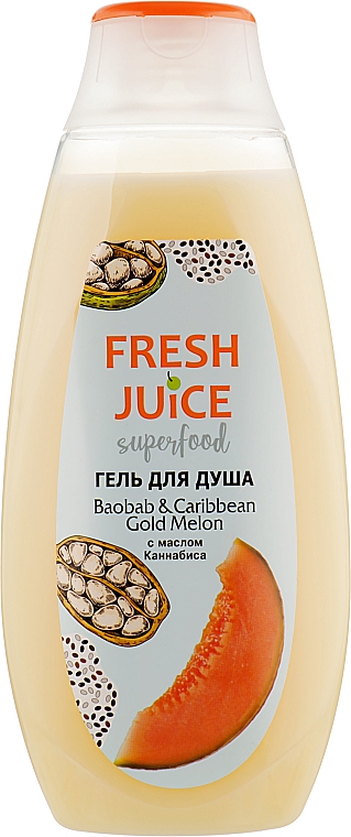 Żel pod prysznic złoty melon i baobab - Fresh Juice Superfood Baobab & Caribbean Gold Melon 