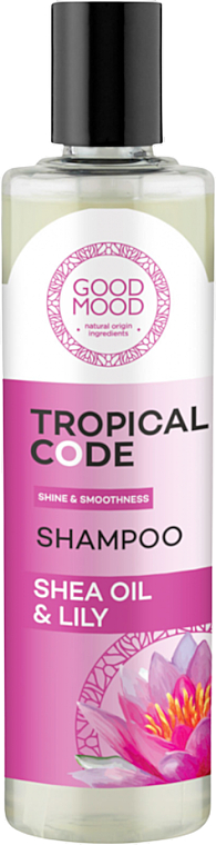 Szampon do włosów z masłem shea i olejem liliowym - Good Mood Tropical Code Shine & Smoothness Shampoo Shea Oil & Lily — Zdjęcie N1