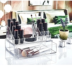 Organizer na kosmetyki z szufladą 22,5 x 12,5 x 13,8 cm, przezroczysty - BoxUp — Zdjęcie N4