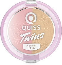 Róż i rozświetlacz do twarzy - Quiss Twins Highlight & Blush — Zdjęcie N2