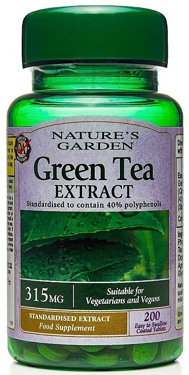 Suplement diety Ekstrakt z zielonej herbaty - Holland & Barrett Nature's Garden Green Tea Extract 315mg — Zdjęcie N1