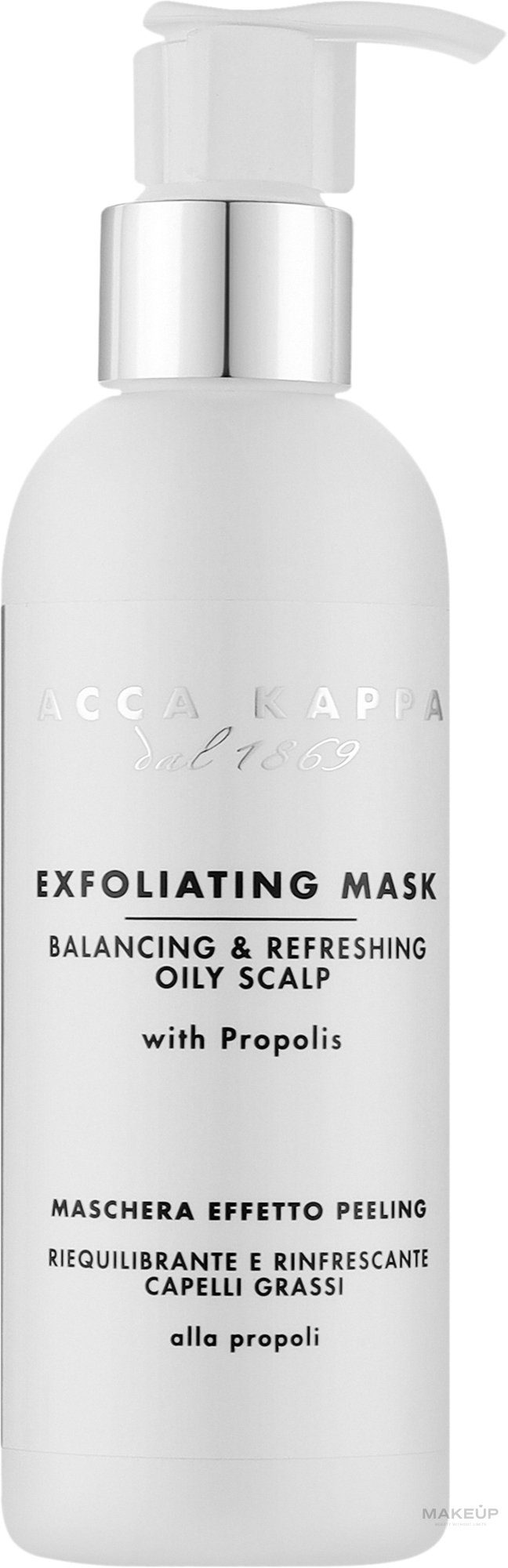 Maska do włosów - Acca Kappa Balancing & Refreshing Oily Scalp Exfoliating Mask — Zdjęcie 200 ml