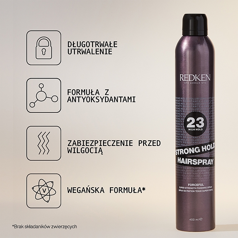 Mocny lakier do włosów - Redken Forceful 23 Super Strength Finishing Hairspray — Zdjęcie N2