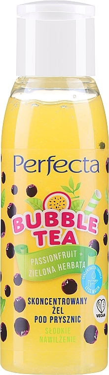 Żel pod prysznic z marakują i zieloną herbatą - Perfecta Bubble Tea Passion Fruit + Green Tea Concentrated Shower Gel MINI — Zdjęcie N1