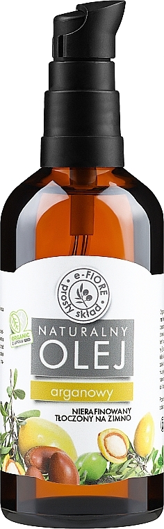 Naturalny nierafinowany olej arganowy (z dozownikiem) - E-Fiore Argan Bio Natural Oil — Zdjęcie N1