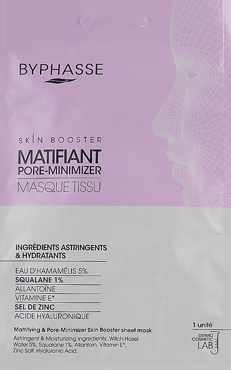 PRZECENA! Maseczka do twarzy w płachcie - Byphasse Skin Booster Mattifying & Pore-Minimizer Sheet Mask * — Zdjęcie N1