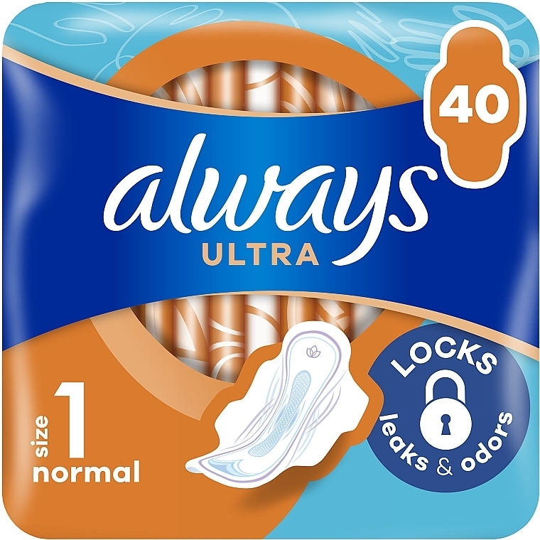 Podpaski higieniczne, rozmiar 1, 40 sztuk - Always Ultra Normal — Zdjęcie N1