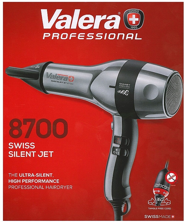 Profesjonalna suszarka do włosów z jonizacją - Valera Swiss Silent Jet 8700 — Zdjęcie N2
