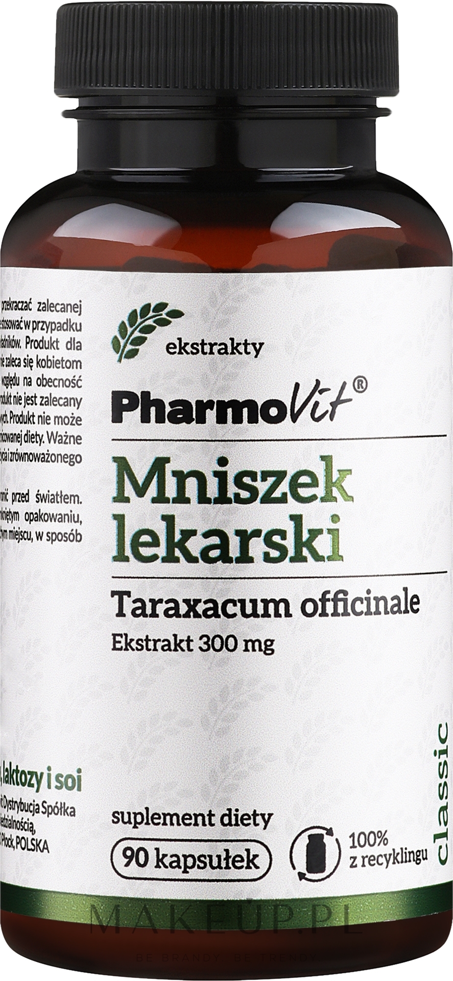 Suplement diety Ekstrakt z mniszka lekarskiego, 300 mg - PharmoVit Classic Taraxacum Officinale — Zdjęcie 90 szt.
