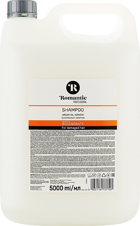 Regenerujący szampon do włosów zniszczonych z olejem arganowym i keratyną - Romantic Professional Helps to Regenerate — Zdjęcie N3