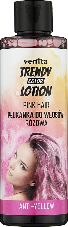Płukanka do włosów blond i siwych Różowe refleksy - Venita Salon Anti-Yellow — Zdjęcie N1