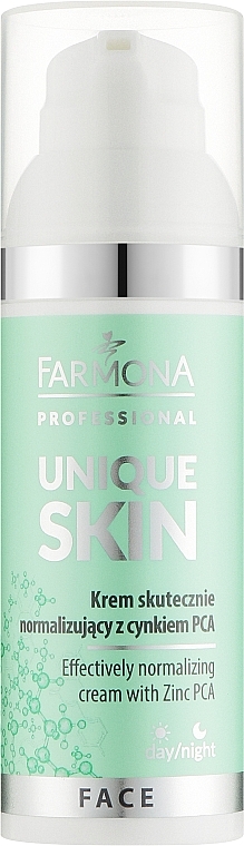 Normalizujący krem ​​do twarzy - Farmona Professional Unique Skin Effectively Normalizing Cream With Zinc PCA — Zdjęcie N1