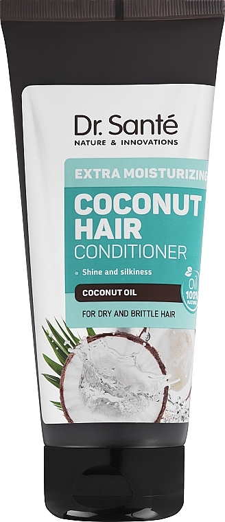 Ekstranawilżająca odżywka do włosów suchych i łamliwych Blask i jedwabistość - Dr Sante Coconut Hair Extra Moisturizing Conditioner — Zdjęcie N1
