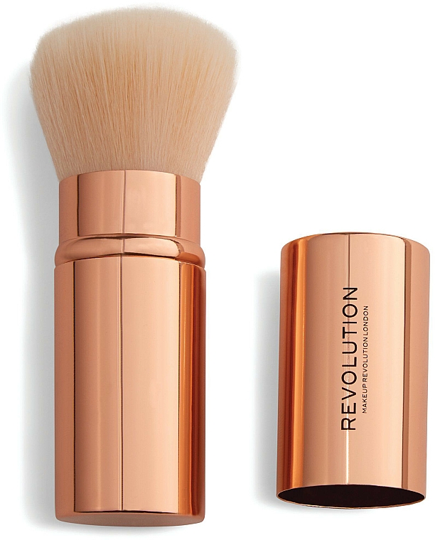 Pędzel kabuki do makijażu - Makeup Revolution Rose Gold Retractable Kabuki Brush — Zdjęcie N2