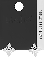 Kolczyki damskie, kwiatowy wzór, srebrne - Lolita Accessories — Zdjęcie N1