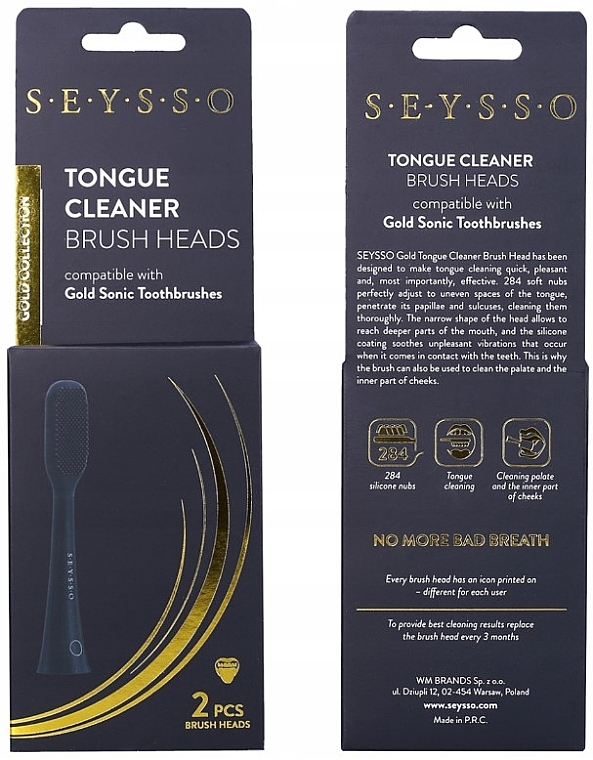 Skrobaczki do języka, 2 szt. - Seysso Gold Tongue Cleaner — Zdjęcie N2