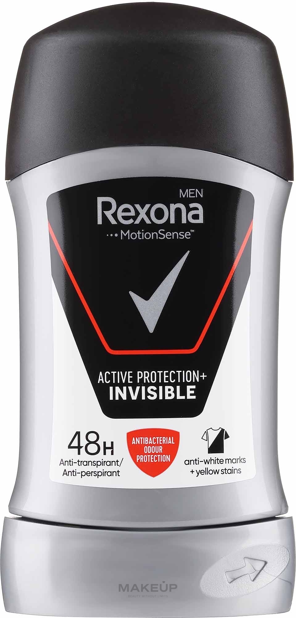 Antyperspirant w sztyfcie dla mężczyzn - Rexona Motion Sense Active Protection+ Invisible — Zdjęcie 50 ml