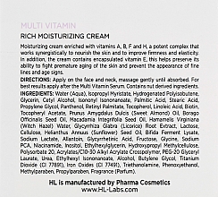 Nawilżający krem do twarzy - Holy Land Cosmetics Multi Vitamin Rich Moisturizing Cream — Zdjęcie N3
