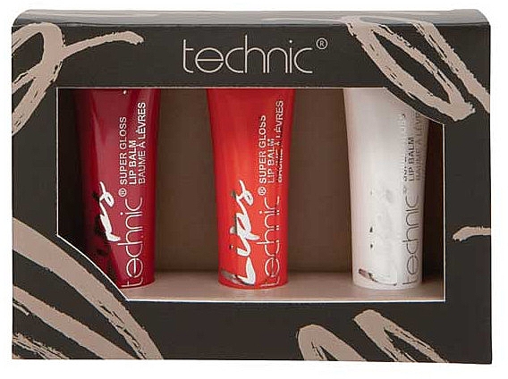 Zestaw - Technic Cosmetics Super Gloss Trio Lip Balm Set (lip/balm/3x10ml) — Zdjęcie N1