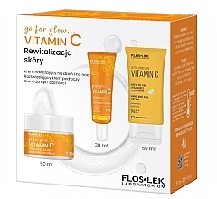 Zestaw - Floslek Vitamin C Go For Glow (f/cr/50ml + eye/cr/30ml + h/cr/50ml) — Zdjęcie N1