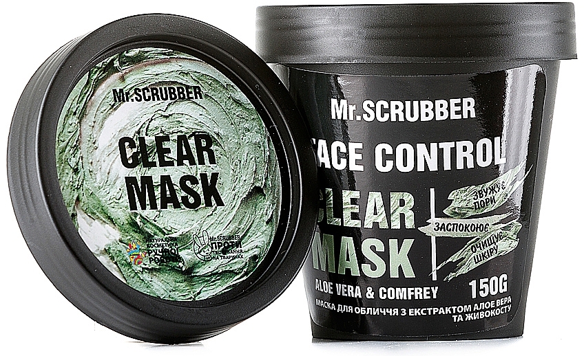 Maseczka do twarzy z aloesem i ekstraktem z żywokostu - Mr.Scrubber Face Control Clear Mask