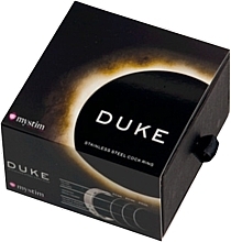 Pierścień erekcyjny 55 mm, matowy z grawerem - Mystim Duke Strainless Steel Cock Ring  — Zdjęcie N2