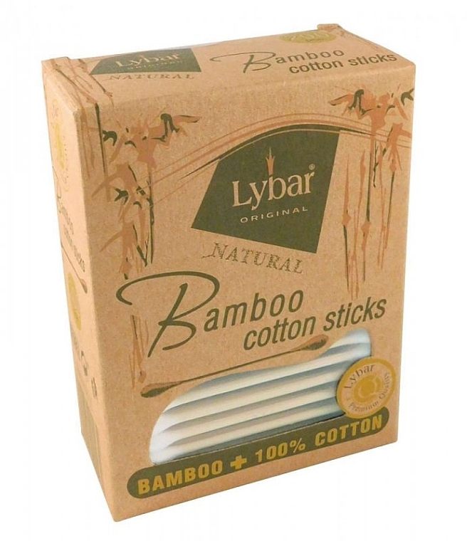 Bambusowe patyczki kosmetyczne, 200 szt. - Mattes Lybar Bamboo Cotton Sticks — Zdjęcie N1