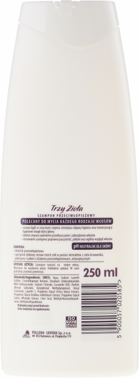 Przeciwłupieżowy szampon do włosów - Pollena Trzy zioła — Zdjęcie N2