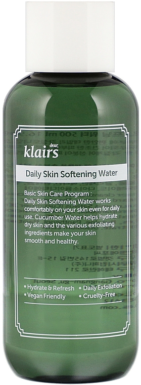 Ogórkowy tonik zmiękczający do twarzy - Klairs Daily Skin Softening Water — Zdjęcie N1