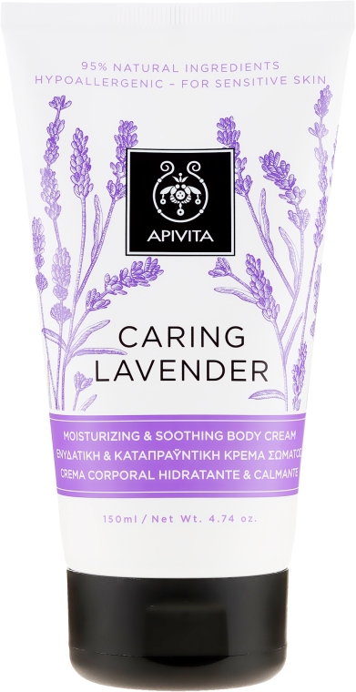 Nawilżający krem kojący do wrażliwej skóry Lawenda - Apivita Caring Lavender Hydrating Soothing Body Lotion — Zdjęcie N1