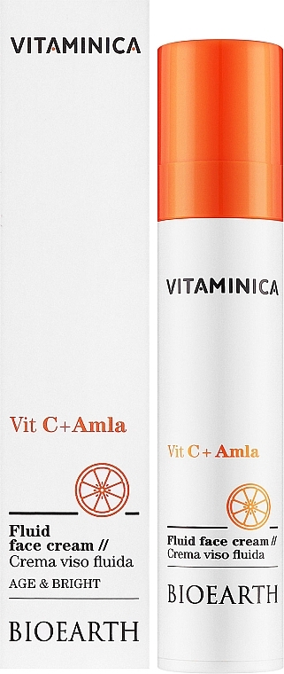 Kremowy fluid do wszystkich rodzajów skóry - Bioearth Vitaminica Vit C + Amla Fluid Face Cream — Zdjęcie N2