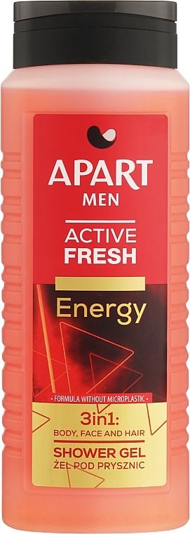 Żel pod prysznic 3 w 1 Energia - Apart Natural Men Active Fresh Energy Shower Gel — Zdjęcie N1