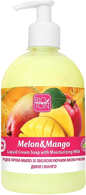 Kremowe mydło w płynie Melon i mango - Bioton Cosmetics Active Fruits Melon & Mango Soap — Zdjęcie N1