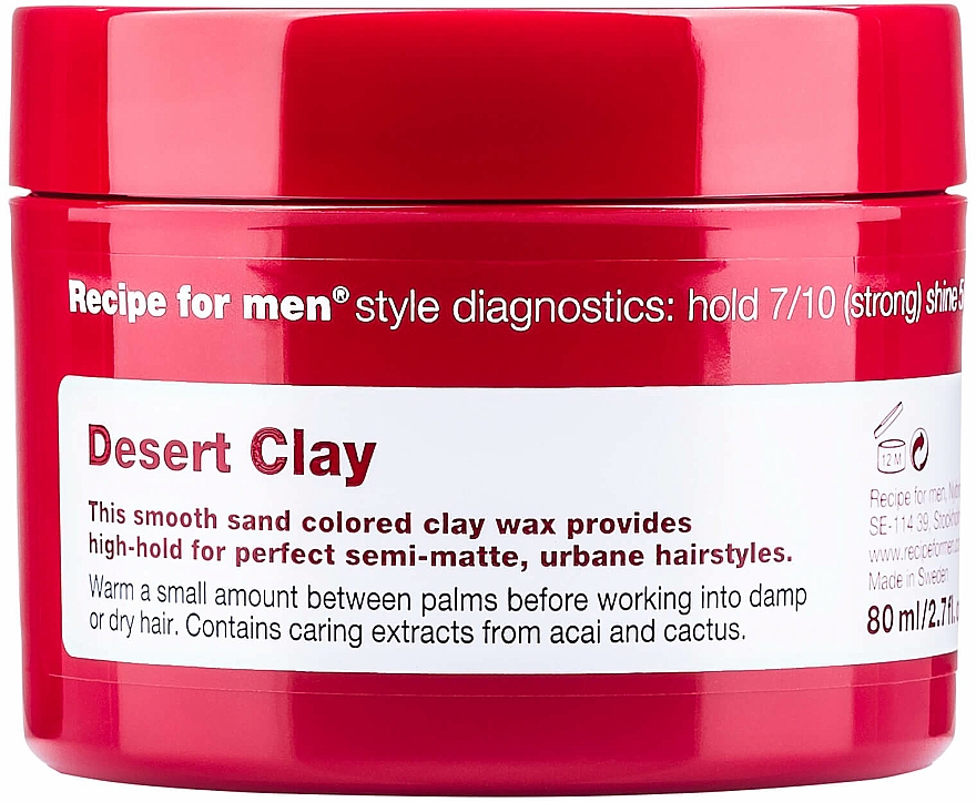 Wosk glinkowy do stylizacji włosów dla mężczyzn - Recipe for Men Desert Clay Wax — Zdjęcie N1