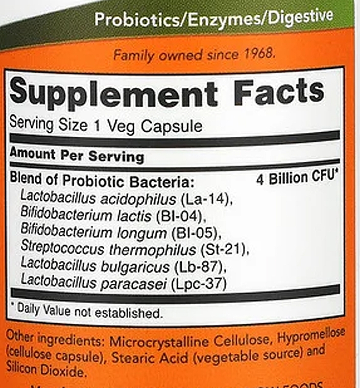 Probiotyki w kapsułkach - Now Foods 4x6 Acidophilus Veg  — Zdjęcie N2
