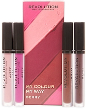 Zestaw szminek - Makeup Revolution My Colour My Way Berry Lipstick Set (lipstick/4x3ml) — Zdjęcie N1