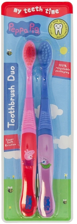 Zestaw - Nickelodeon Peppa Pig Toothbrush Set (toothbrush/2pcs) — Zdjęcie N1