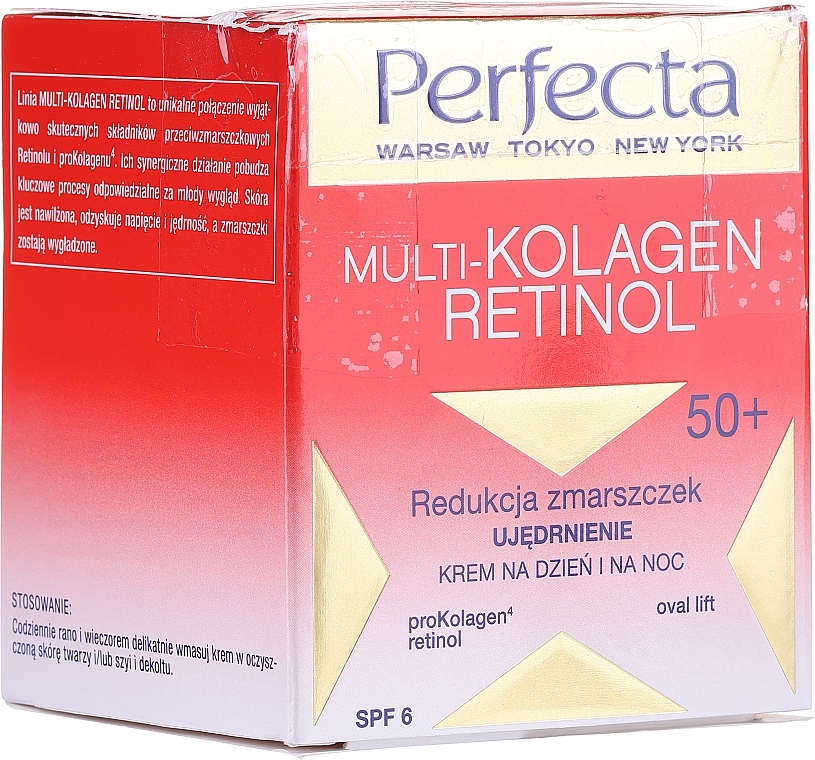 PRZECENA! Przeciwzmarszczkowy krem do twarzy na dzień i na noc 50+ - Perfecta Multi-Collagen Retinol * — Zdjęcie N1