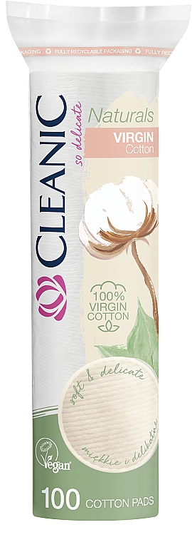 Waciki, 100szt - Cleanic Naturals Virgin Cotton Pads