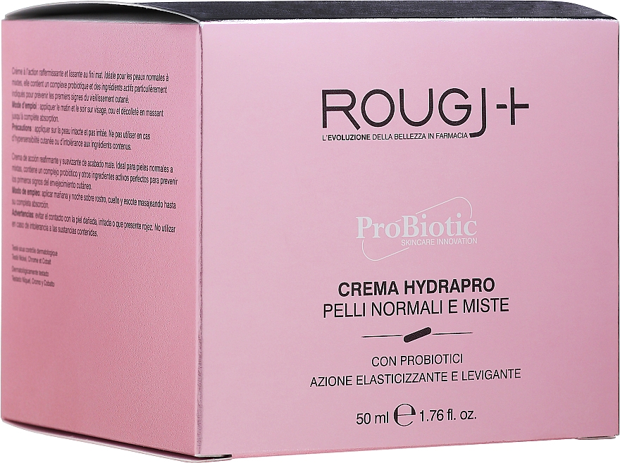 Nawilżający krem probiotyczny do twarzy - Rougj+ ProBiotic Crema Hydrapro — Zdjęcie N1