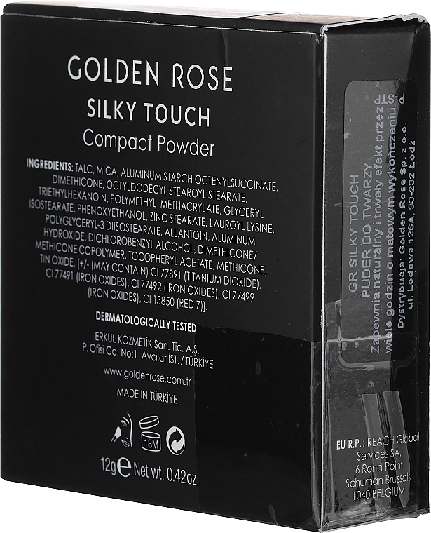 PRZECENA!  Puder matujący do twarzy - Golden Rose Silky Touch Compact Powder * — Zdjęcie N2