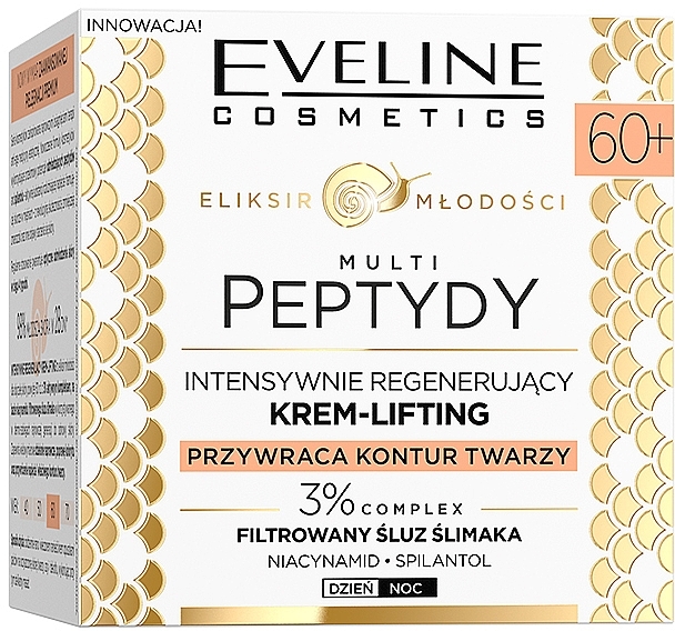 Intensywnie regenerujący krem-lifting do twarzy 60+ - Eveline Cosmetics Elixir of Youth — Zdjęcie N2