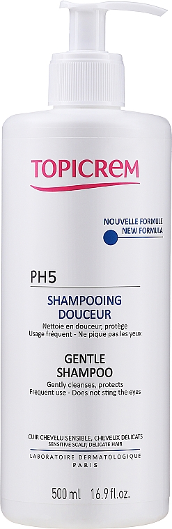 Szampon z ekstraktem z bawełny do każdego rodzaju włosów - Topicrem Essentials PH5 Gentle Milk Shampoo