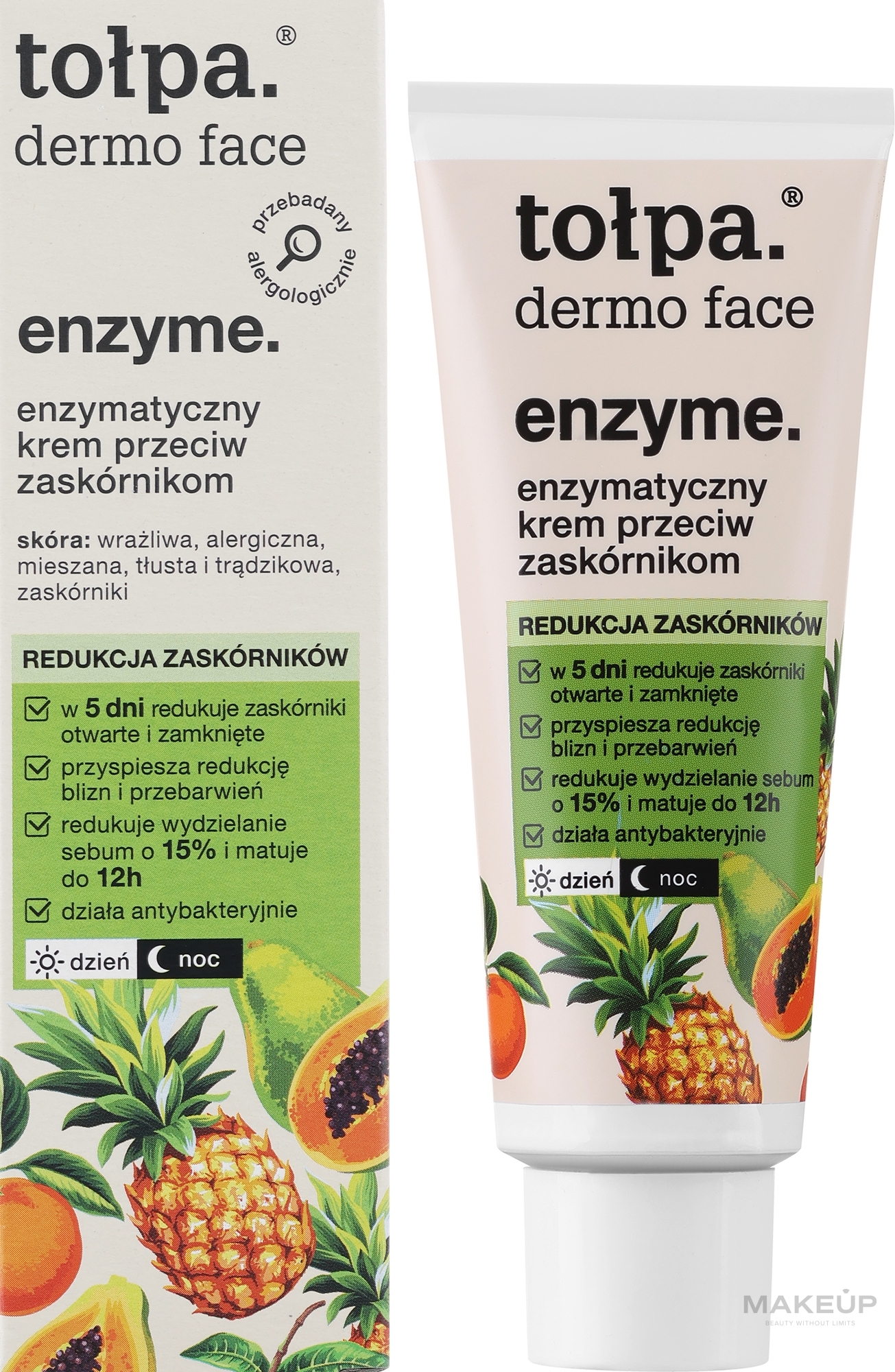 Enzymatyczny krem do twarzy przeciw zaskórnikom - Tołpa Dermo Face Cream — Zdjęcie 40 ml