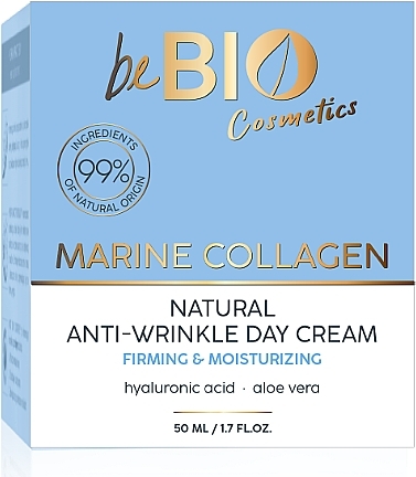 Naturalny krem ​​przeciwzmarszczkowy na dzień - BeBio Marine Collagen Natural Anti-wrinkle Day Cream — Zdjęcie N1