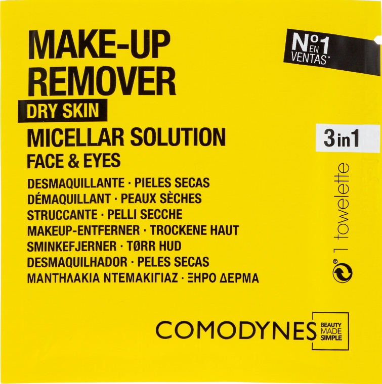 Chusteczki do demakijażu - Comodynes Make Up Remover Micellar Solution Easy Cleanser — Zdjęcie N1