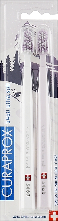 CS 5460 Matternhorn zestaw szczoteczek do zębów, ultra miękki, biała + różowa - Curaprox  — Zdjęcie N1