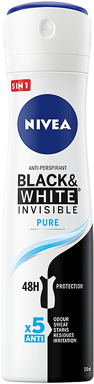 Antyperspirant w sprayu - Nivea Black & White Invisible Pure Fashion Edition 48H Protection